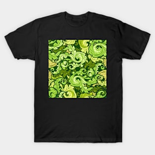 Green Floral Seamless Pattern T-Shirt